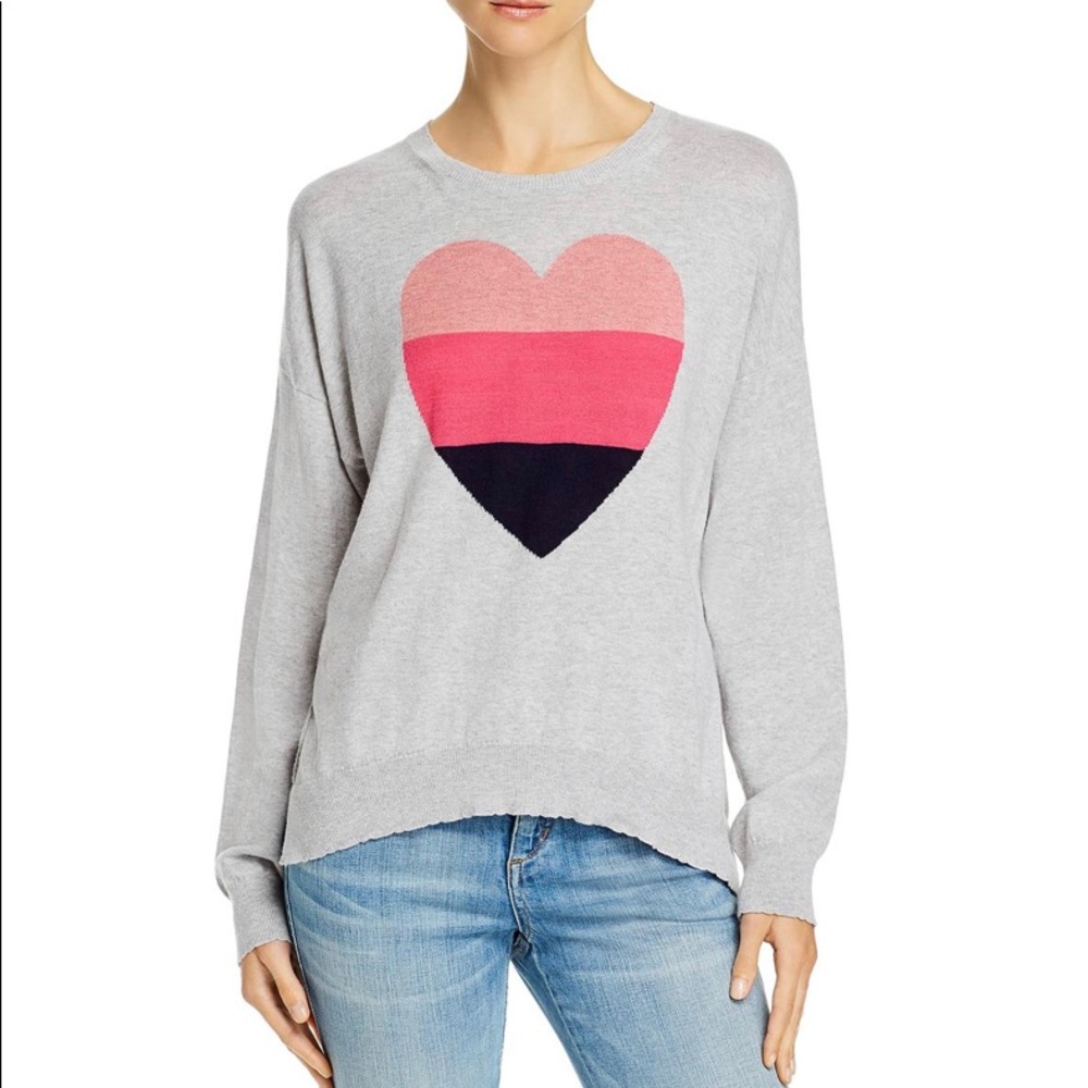 Women’s Sundry Heart Print Pullover Sweater Size 1